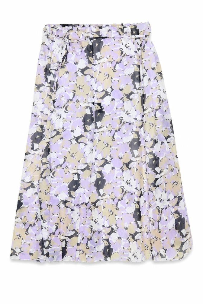 Forever Womens Purple Geometric Polyester A-Line Skirt Size XL Drawstring