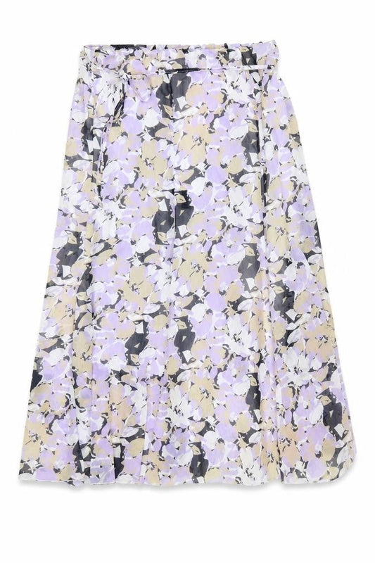 Forever Womens Purple Geometric Polyester A-Line Skirt Size XL Drawstring