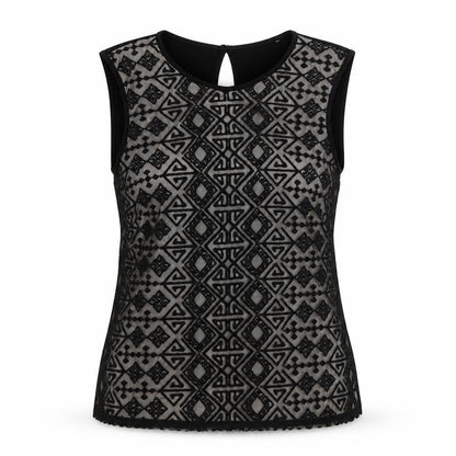 Preworn Womens Black Polyester Basic Tank Size 14 Round Neck