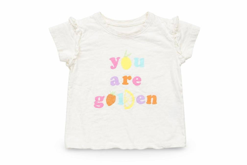 Primark Girls White Cotton Basic T-Shirt Size 2-3 Years Round Neck Pullover - You are Golden