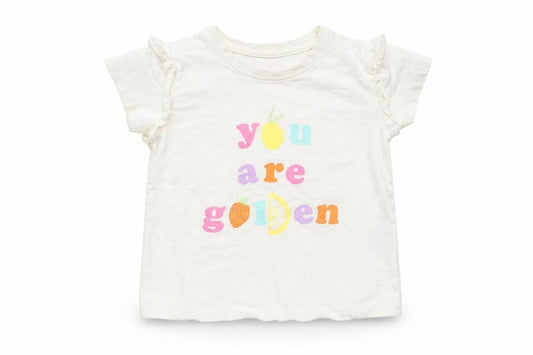 Primark Girls White Cotton Basic T-Shirt Size 2-3 Years Round Neck Pullover - You are Golden