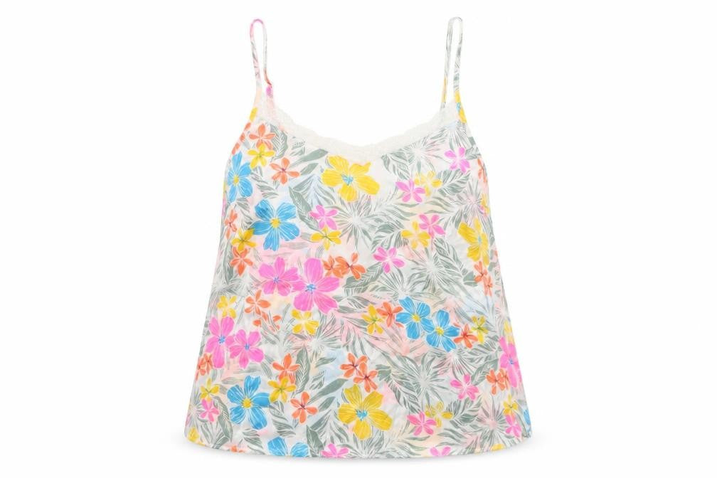 Preworn Womens Multicoloured Floral Polyester Basic Tank Size 10 V-Neck