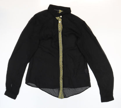 Atmosphere Womens Black Polyester Basic Blouse Size 10 Collared
