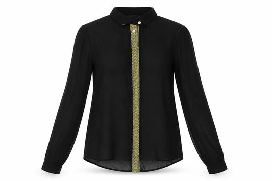 Atmosphere Womens Black Polyester Basic Blouse Size 10 Collared