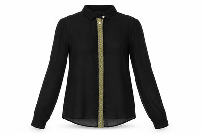 Atmosphere Womens Black Polyester Basic Blouse Size 10 Collared
