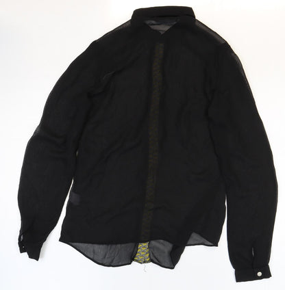 Atmosphere Womens Black Polyester Basic Blouse Size 10 Collared