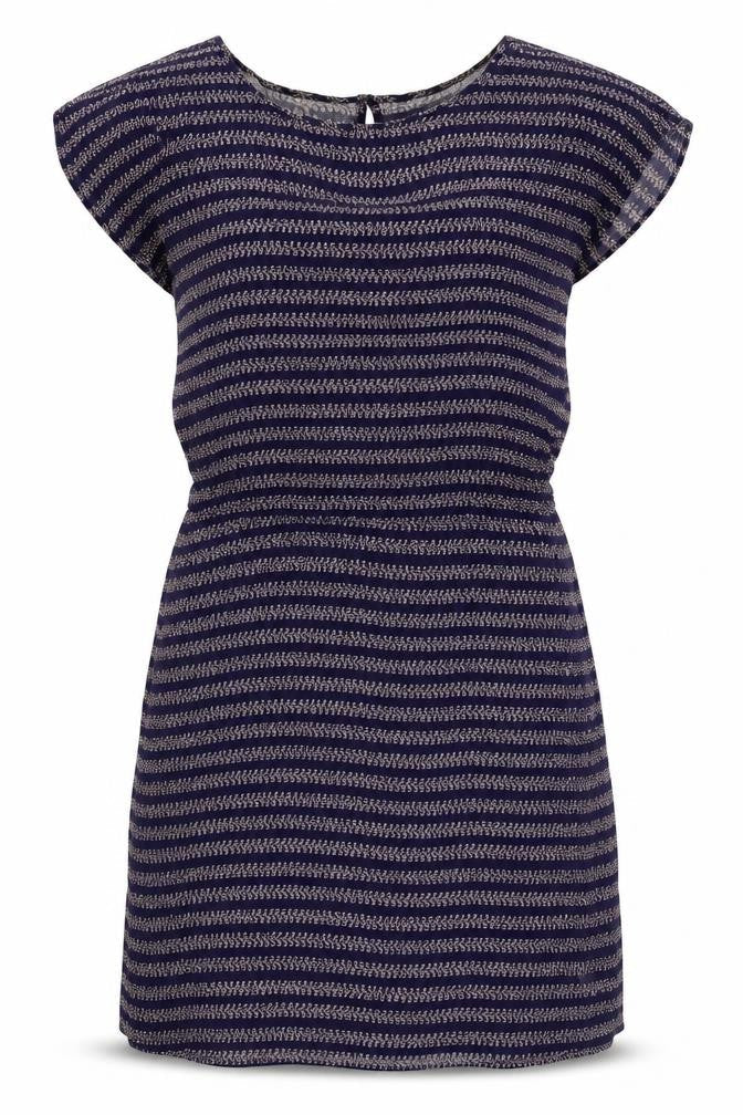 Gap Womens Blue Geometric Viscose Shift Size L Boat Neck Pullover