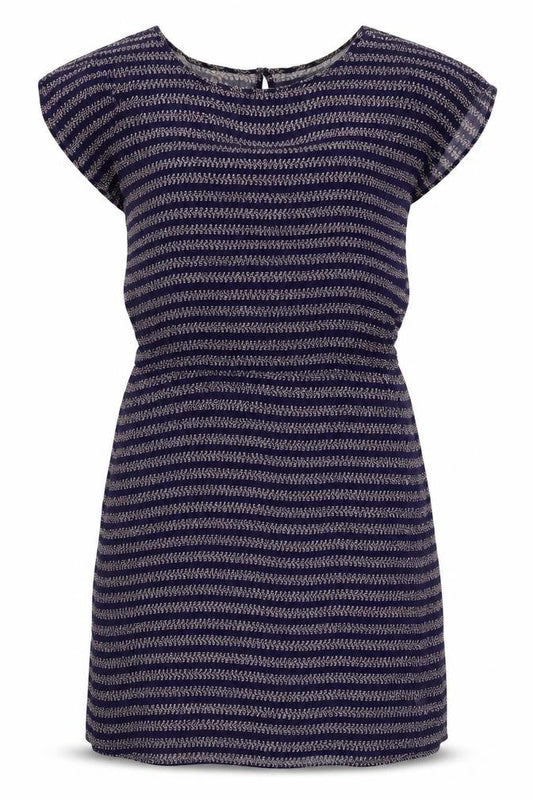 Gap Womens Blue Geometric Viscose Shift Size L Boat Neck Pullover
