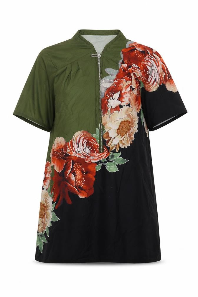 Shelay Womens Multicoloured Polyester Basic T-Shirt Size S Round Neck - Flower Detail