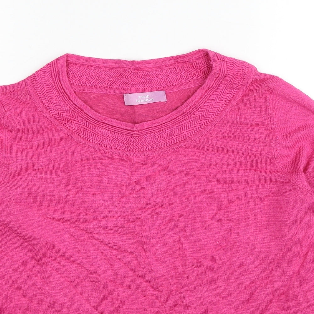 Sarah Hamilton Womens Pink Round Neck Viscose Pullover Jumper Size M