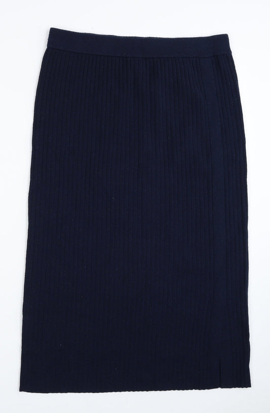 Just Miss Womens Blue Polyester Straight & Pencil Skirt Size 10