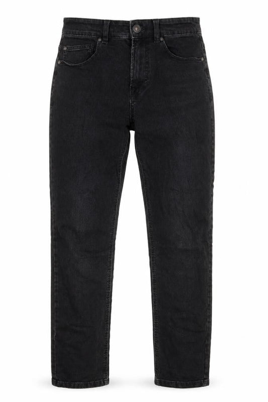 Next Womens Black Cotton Straight Jeans Size 30 in L31 in Regular Zip