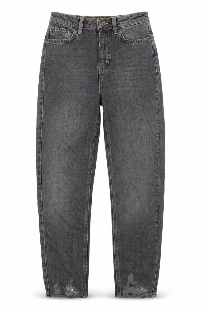 Topshop Womens Black Cotton Straight Jeans Size 26 in L32 in Regular Zip