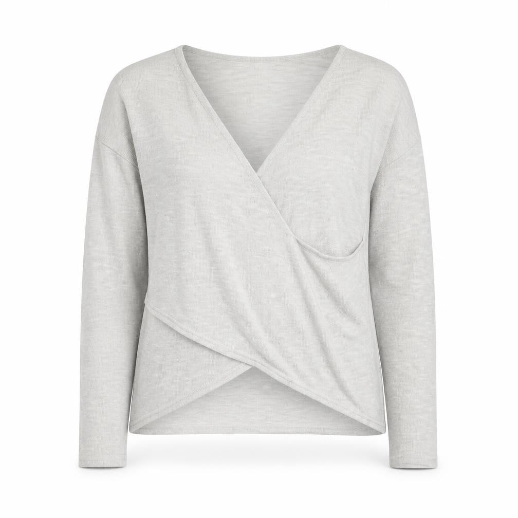 Divided Womens Grey V-Neck Polyester Pullover Jumper Size S