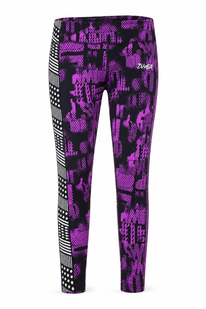 Preworn Womens Purple Geometric Polyester Compression Leggings Size 29 in Regular Pullover