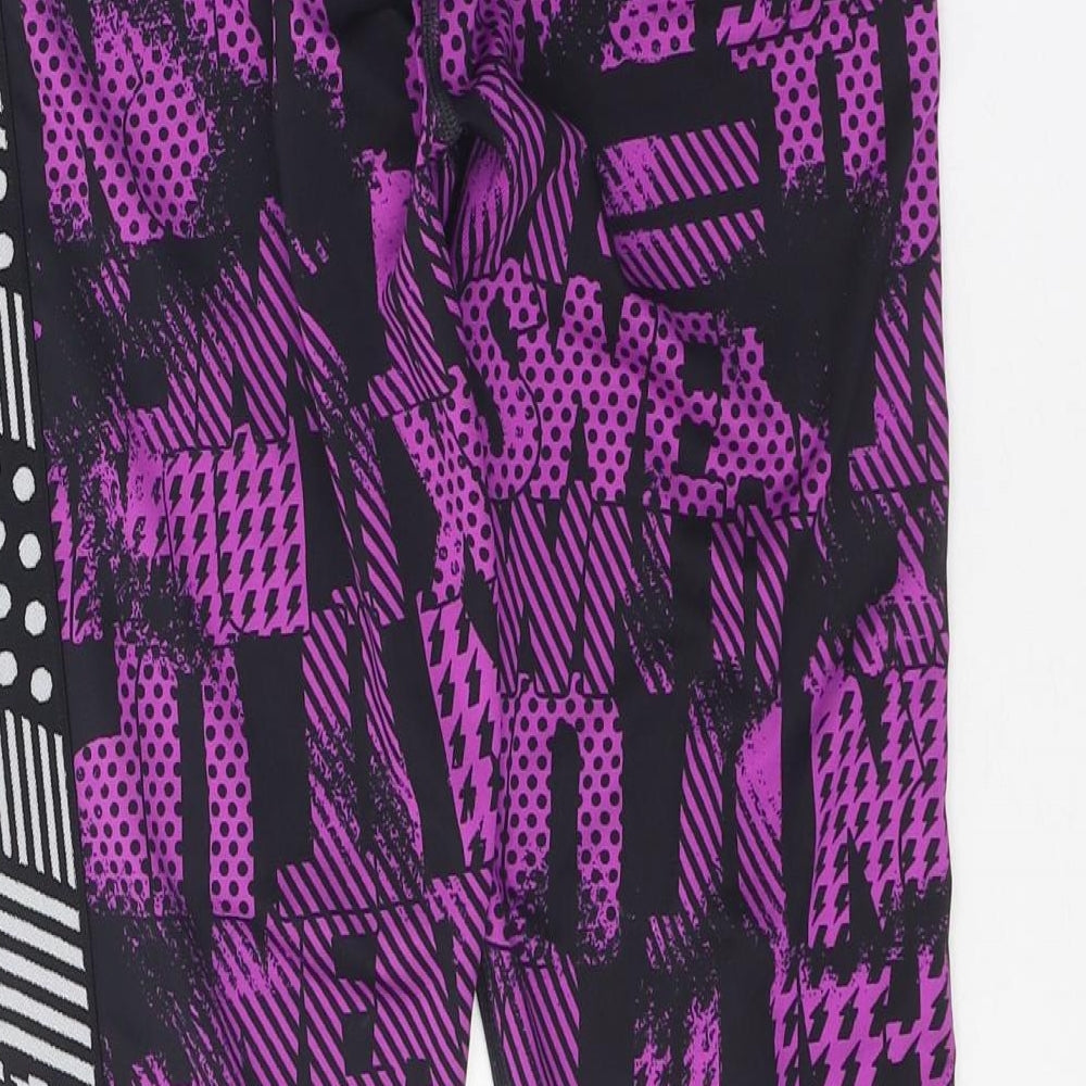 Preworn Womens Purple Geometric Polyester Compression Leggings Size 29 in Regular Pullover