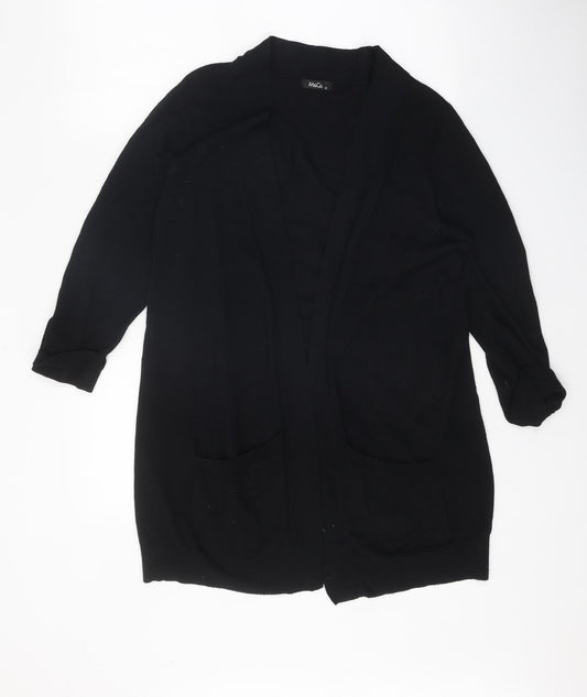 M&Co Womens Black V-Neck Viscose Cardigan Jumper Size M