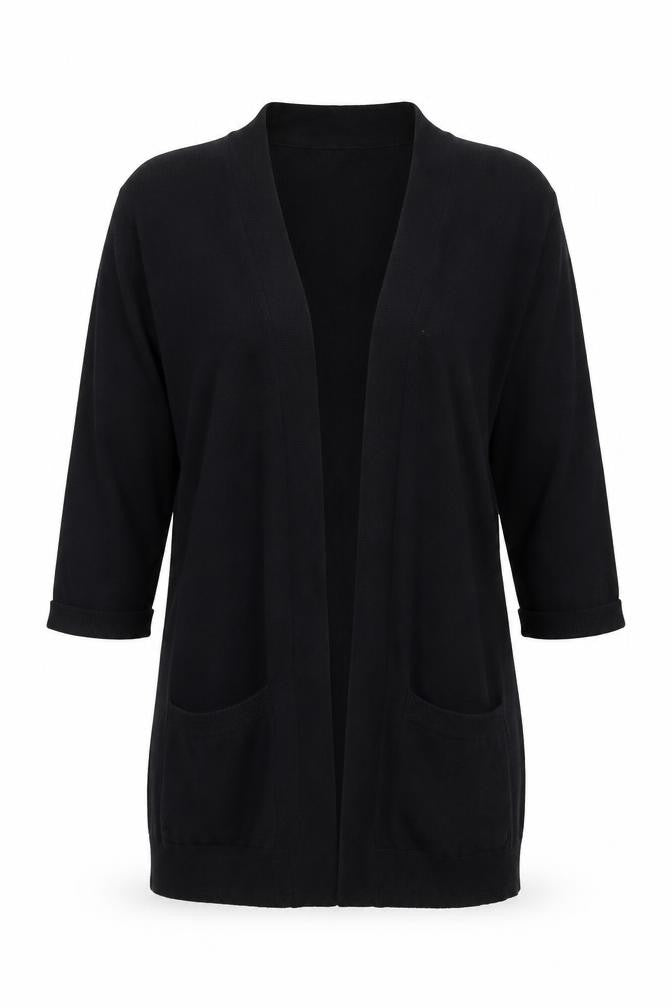 M&Co Womens Black V-Neck Viscose Cardigan Jumper Size M