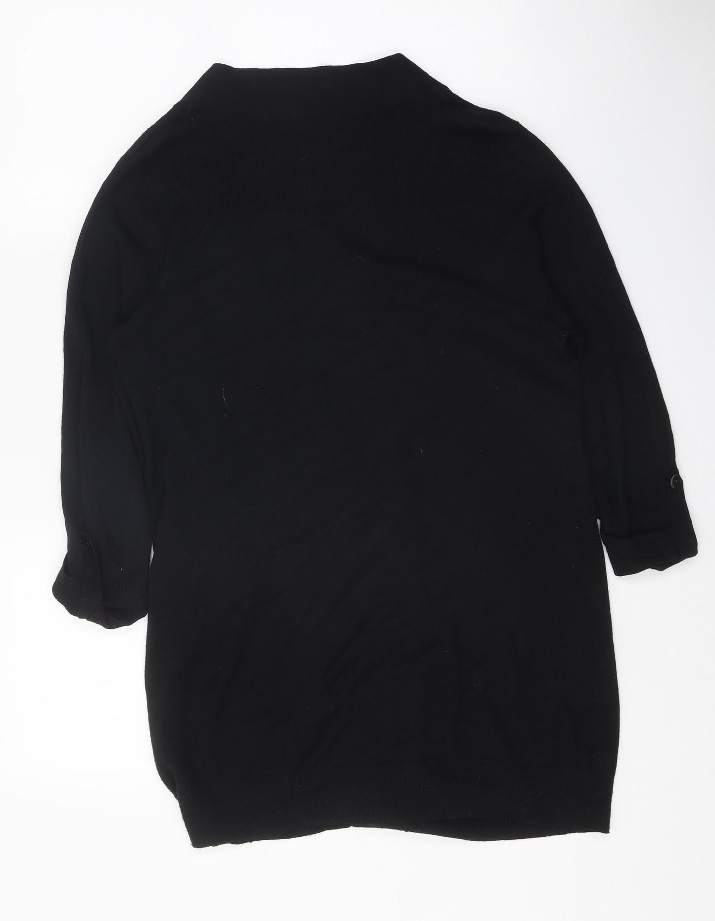 M&Co Womens Black V-Neck Viscose Cardigan Jumper Size M