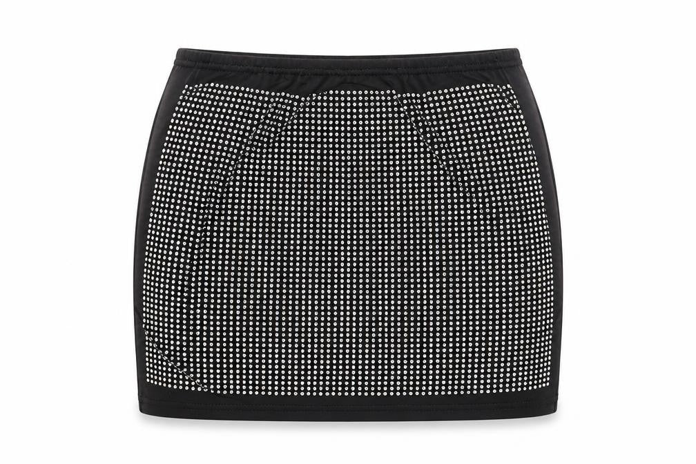 Preworn Womens Black Geometric Polyester Mini Skirt Size S