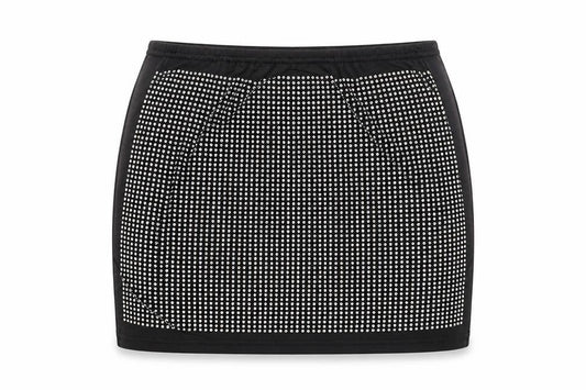 Preworn Womens Black Geometric Polyester Mini Skirt Size S