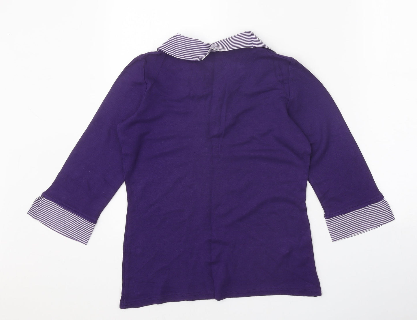 BHS Womens Purple Viscose Basic Blouse Size 12 Collared