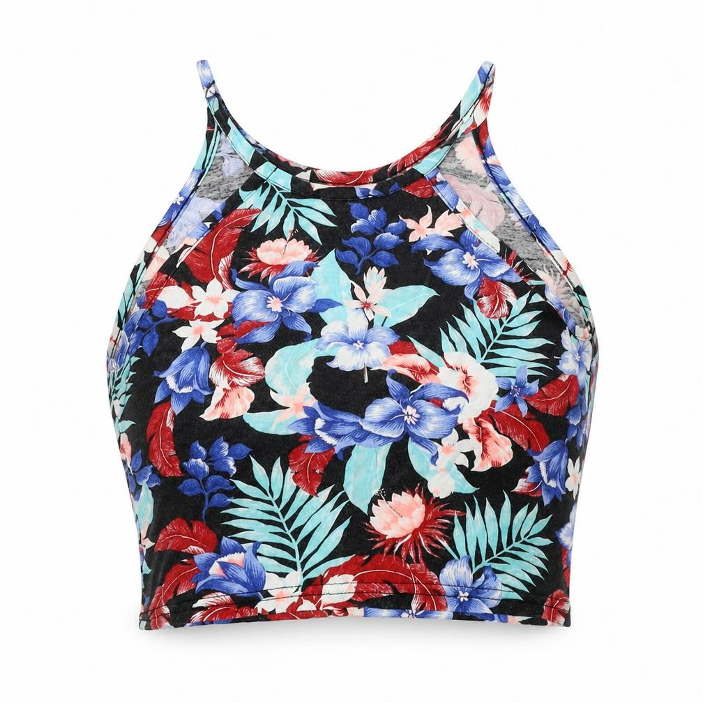 Miss Selfridge Womens Multicoloured Geometric Viscose Basic Tank Size 10 Round Neck - Tropical Print