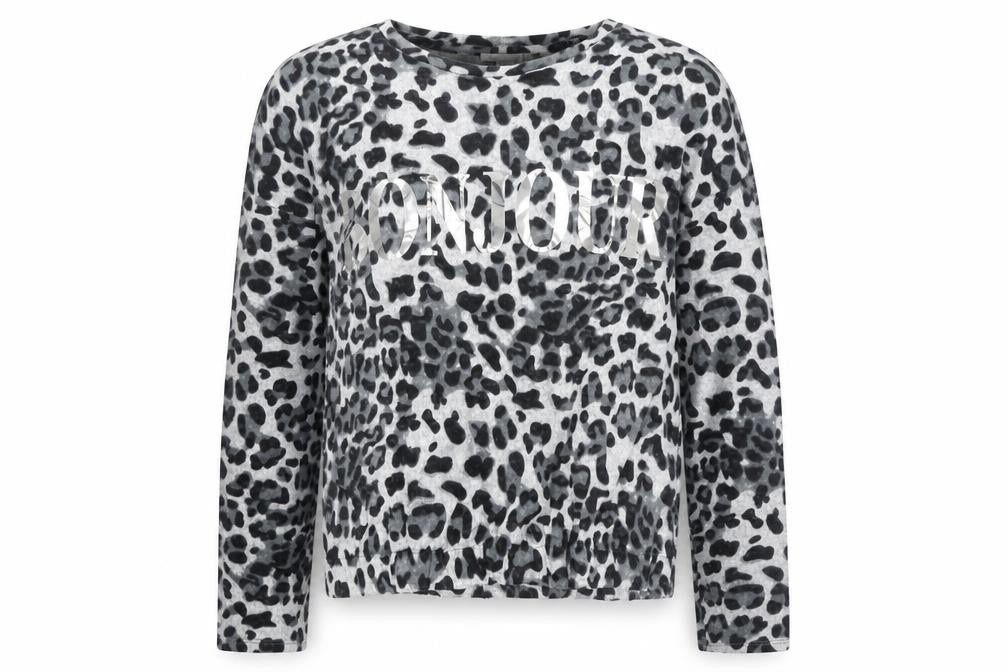 Primark Girls Grey Round Neck Animal Print Polyester Pullover Jumper Size 14-15 Years Pullover - Bonjour