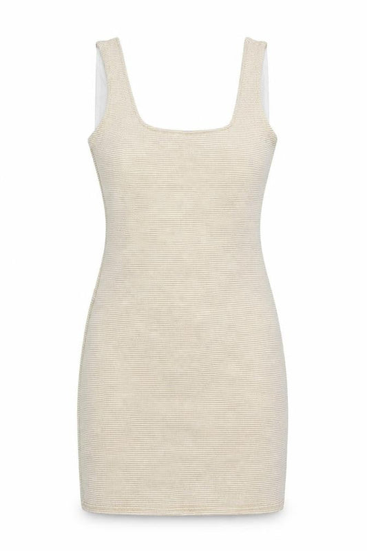 PRETTYLITTLETHING Womens Gold Polyester Tank Dress Size 12 Scoop Neck Pullover