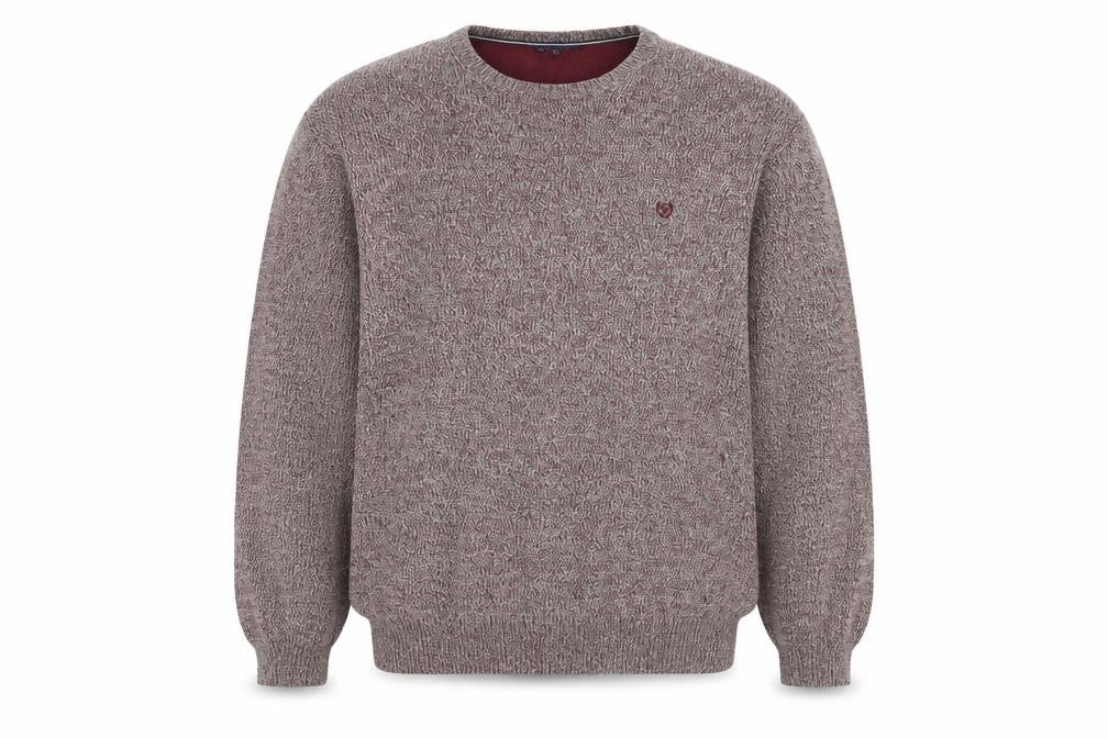 Easy Mens Red Round Neck Acrylic Pullover Jumper Size 2XL