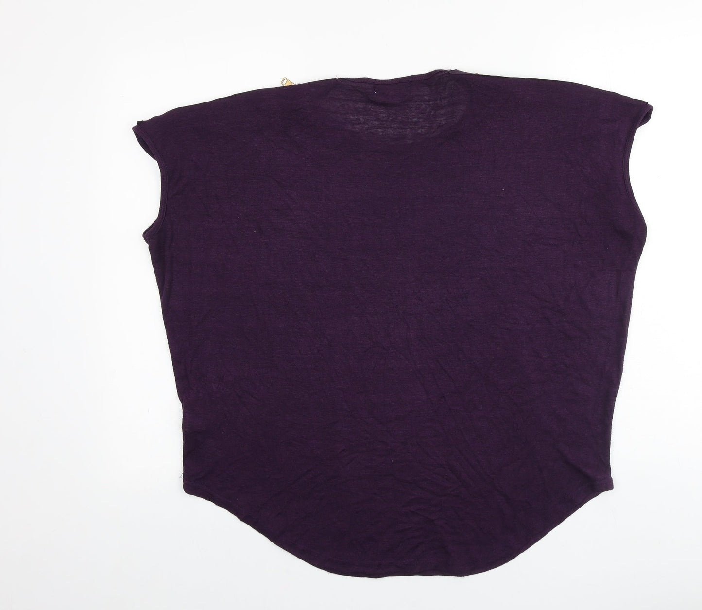 Apricot Womens Purple Viscose Basic T-Shirt Size 12 Round Neck