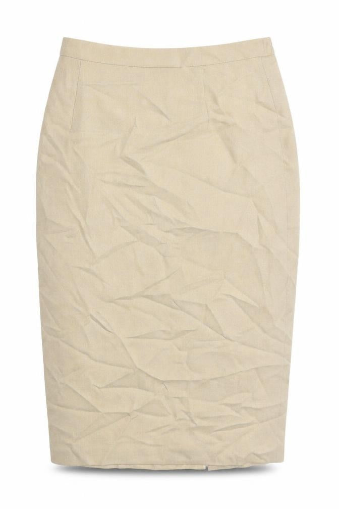 EWM Womens Beige Polyester Straight & Pencil Skirt Size 12 Zip