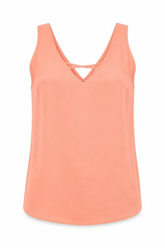 Atmosphere Womens Pink Polyester Basic Tank Size 10 V-Neck