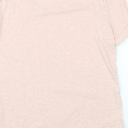 RJR.John Rocha Womens Pink Polyester Basic T-Shirt Size 12 Round Neck
