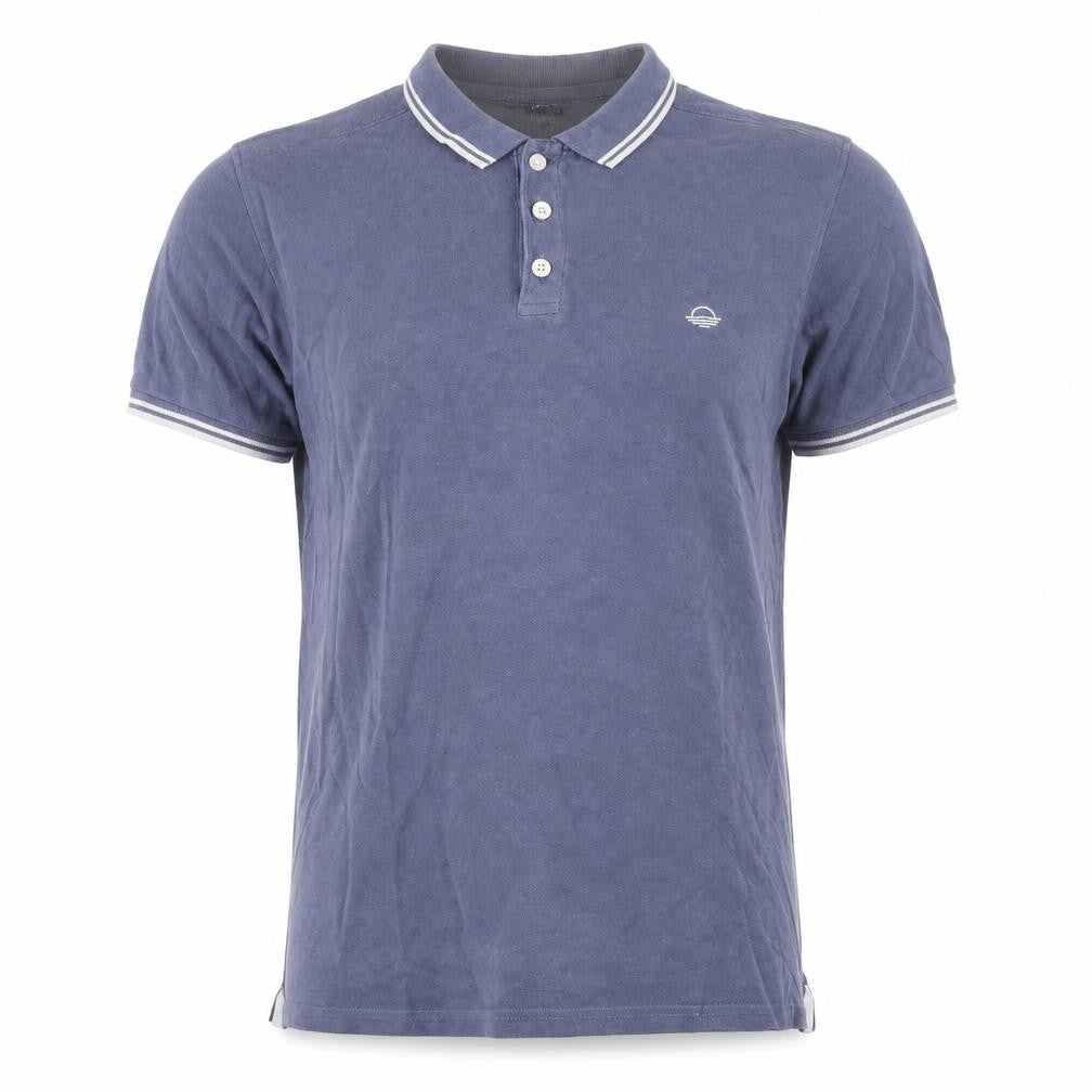 Cedarwood State Mens Blue Cotton Polo Size M Collared Button