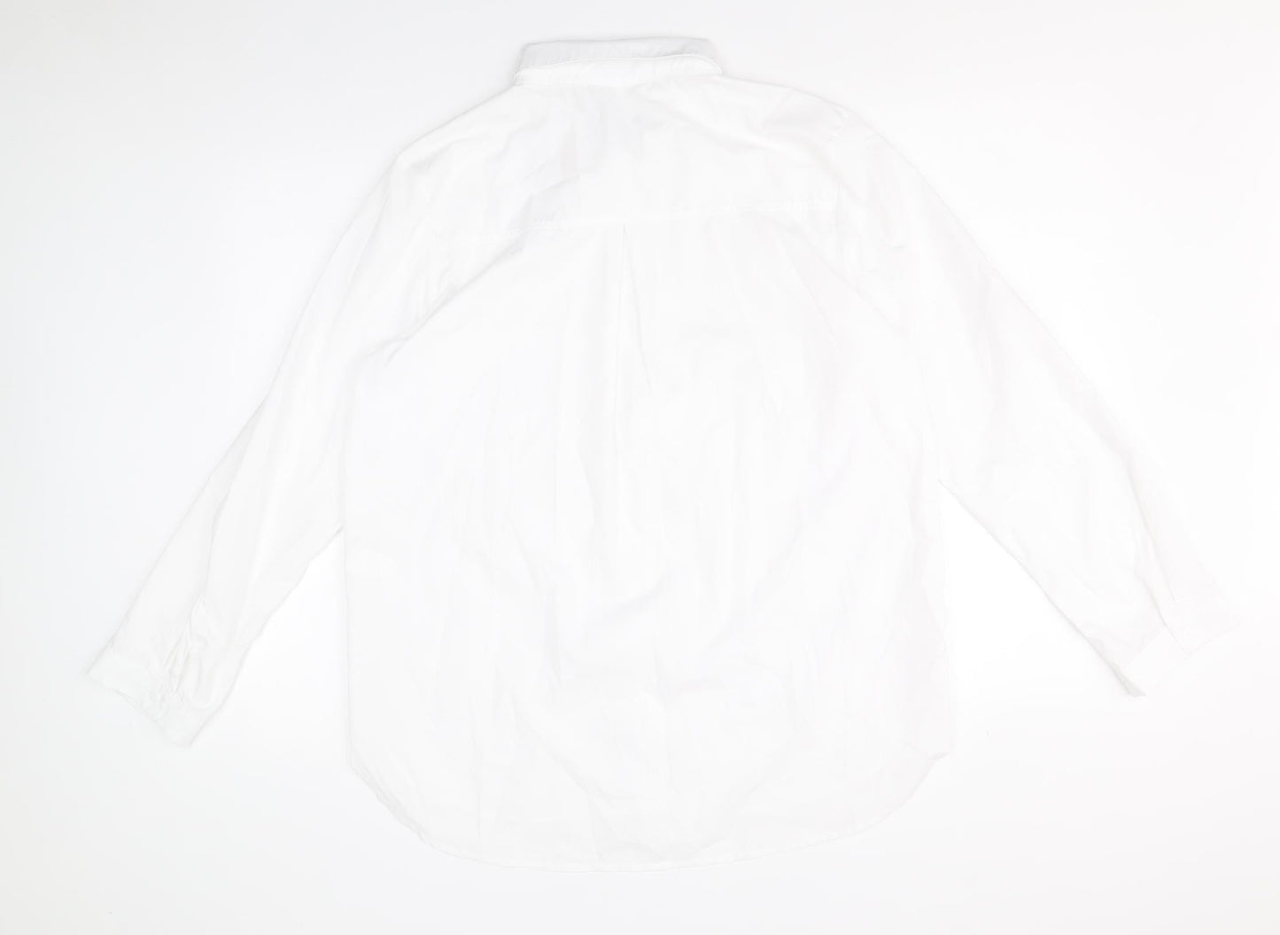 Cong Fan Mens White Polyester Dress Shirt Size XL V-Neck Button
