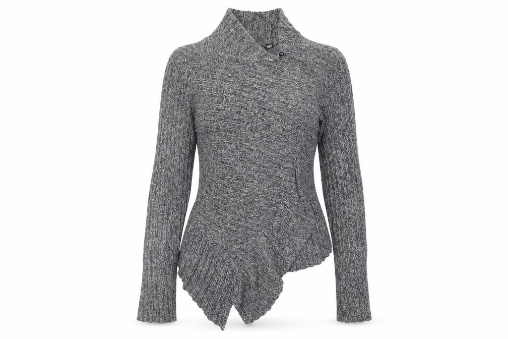 Knitted & Knotted Womens Blue V-Neck Cotton Pullover Jumper Size S