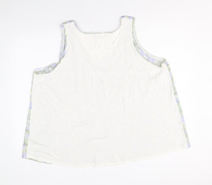 Marks & Spencer Womens Multicoloured Geometric Polyester Basic Tank Size 24 Scoop Neck