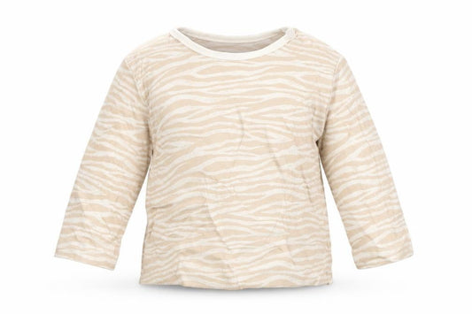George Girls Brown Animal Print 100% Cotton Basic T-Shirt Size 6-9 Months Round Neck Pullover