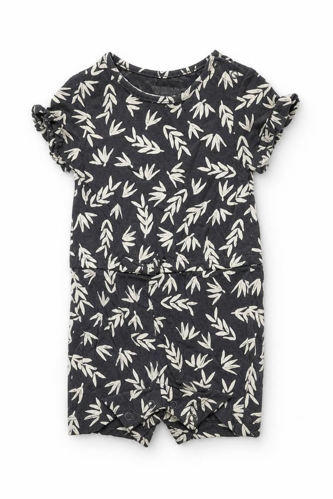 Primark Girls Grey Geometric Polyester Romper One-Piece Size 6-9 Months Snap