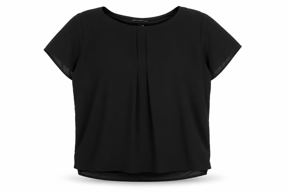Xara Womens Black Polyester Basic Blouse Size L Round Neck