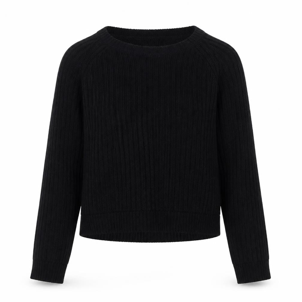 Select Womens Black Round Neck Acrylic Pullover Jumper Size 14