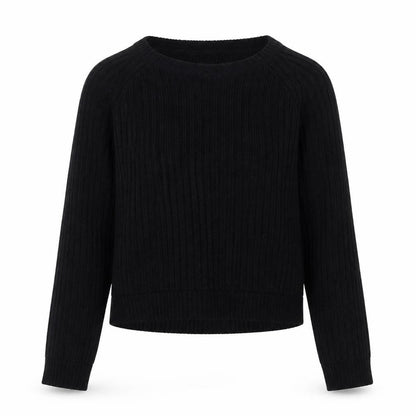 Select Womens Black Round Neck Acrylic Pullover Jumper Size 14
