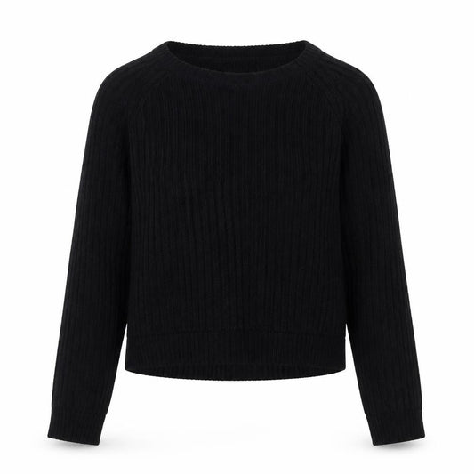 Select Womens Black Round Neck Acrylic Pullover Jumper Size 14