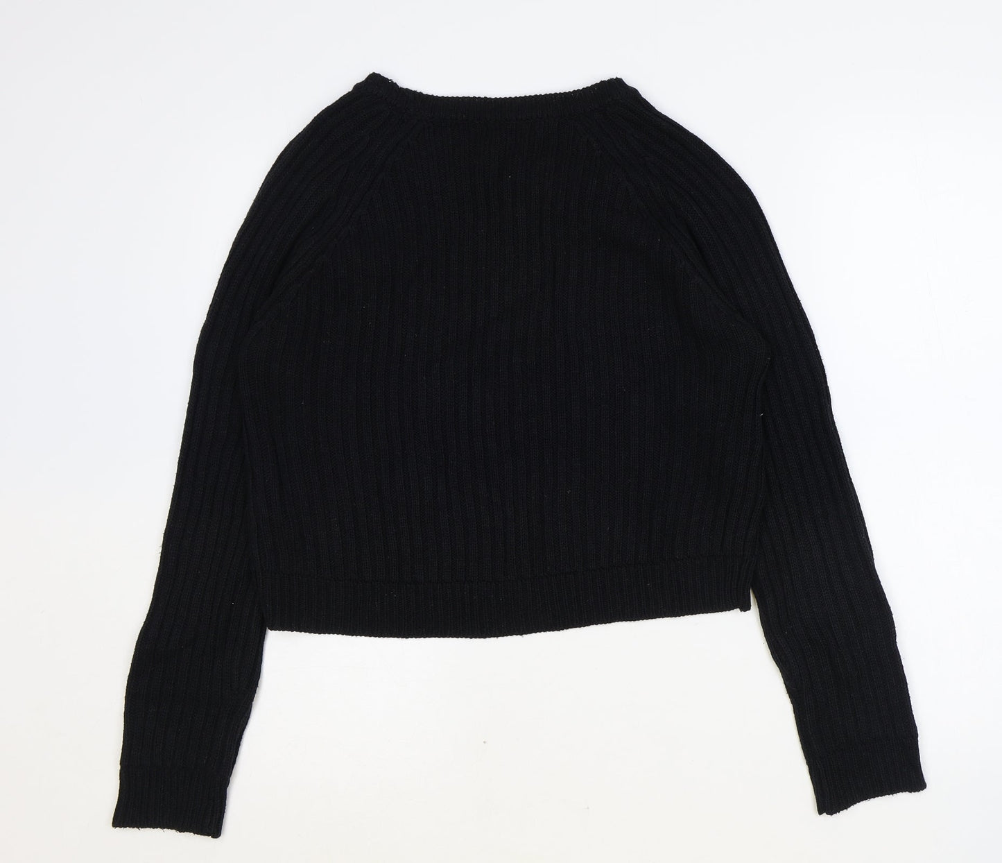 Select Womens Black Round Neck Acrylic Pullover Jumper Size 14