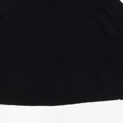 Select Womens Black Round Neck Acrylic Pullover Jumper Size 14