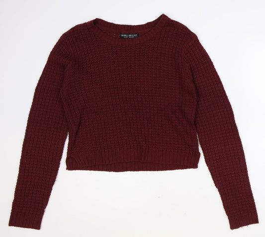 Select Womens Red Roll Neck Acrylic Pullover Jumper Size 14