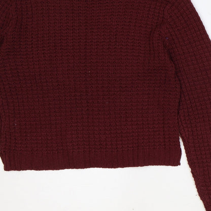 Select Womens Red Roll Neck Acrylic Pullover Jumper Size 14