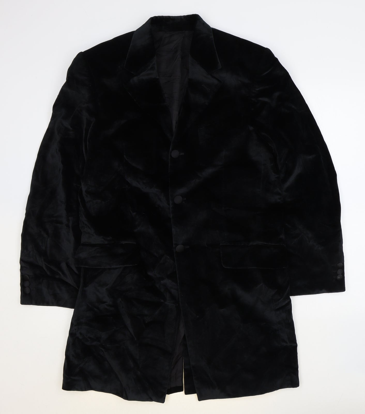 Masterhand Mens Black Cotton Jacket Suit Jacket Size 36