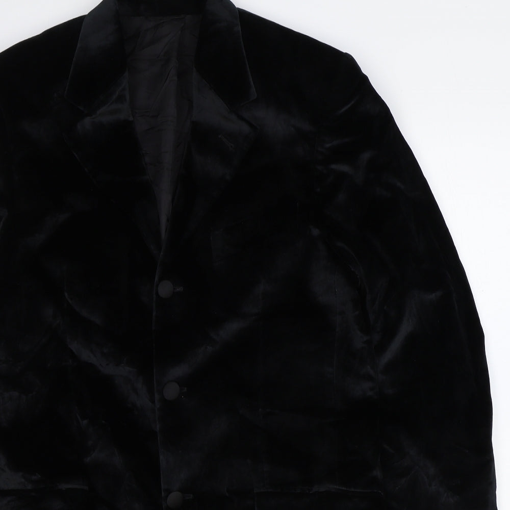 Masterhand Mens Black Cotton Jacket Suit Jacket Size 36